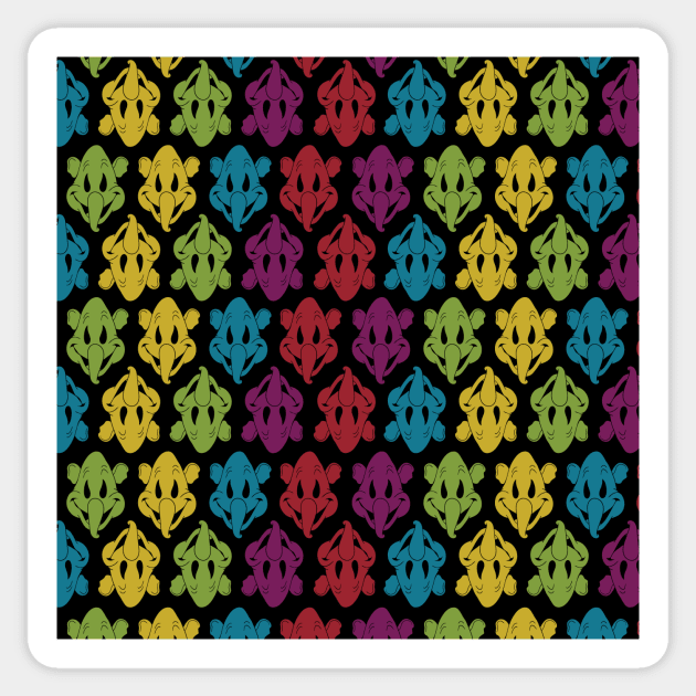 Technicolor Elephants Pattern Sticker by Heyday Threads